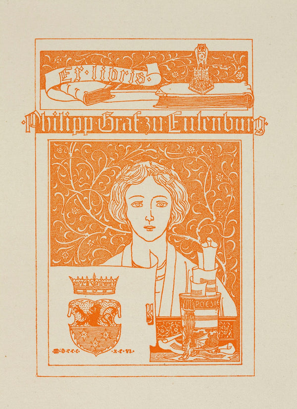 Bookplate of Philipp Graf zu Eulenburg 1896