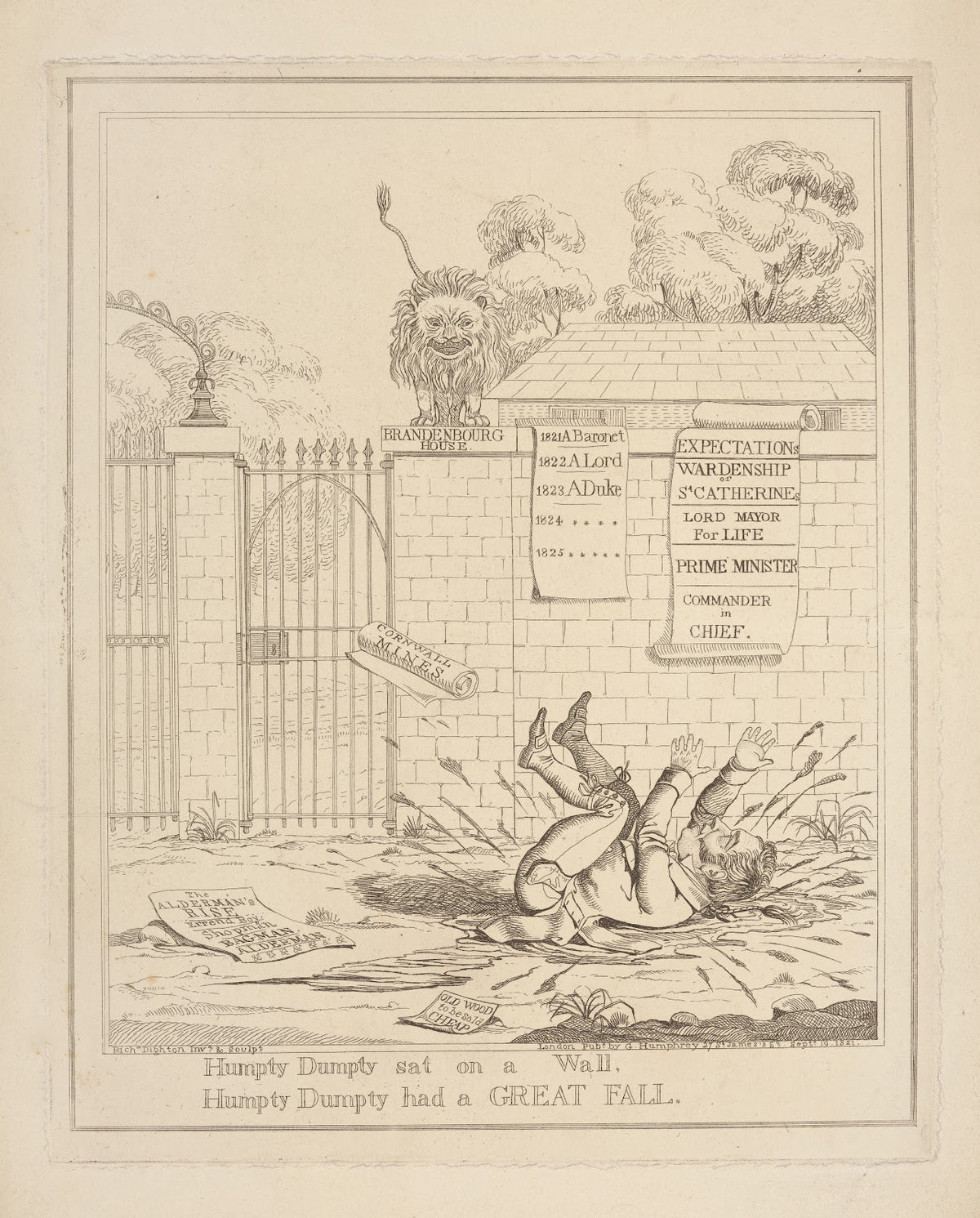 Humpty Dumpty sat on a wall Humpty Dumpty had a great fall 1821