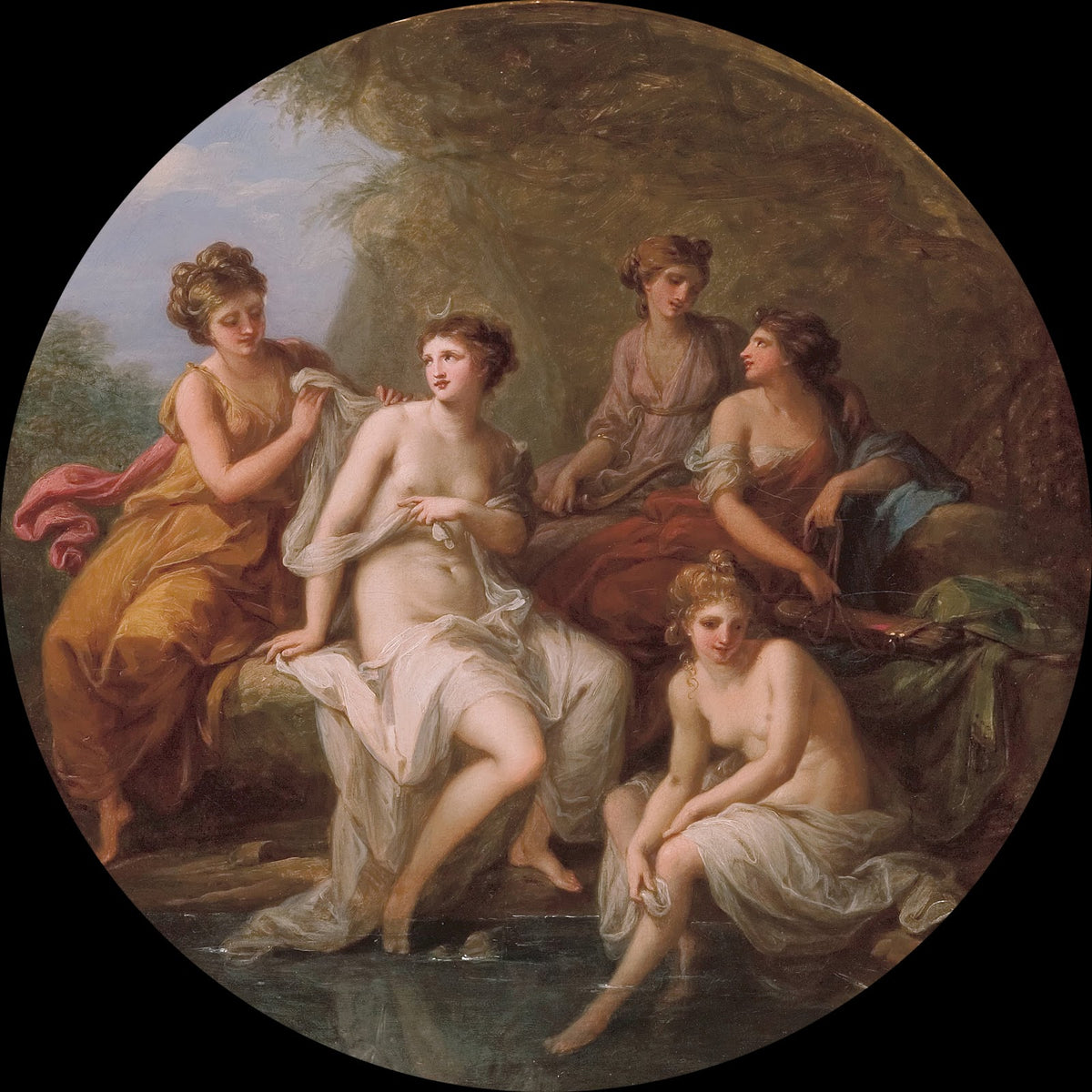 Diana and her nymphs bathing circa 1778