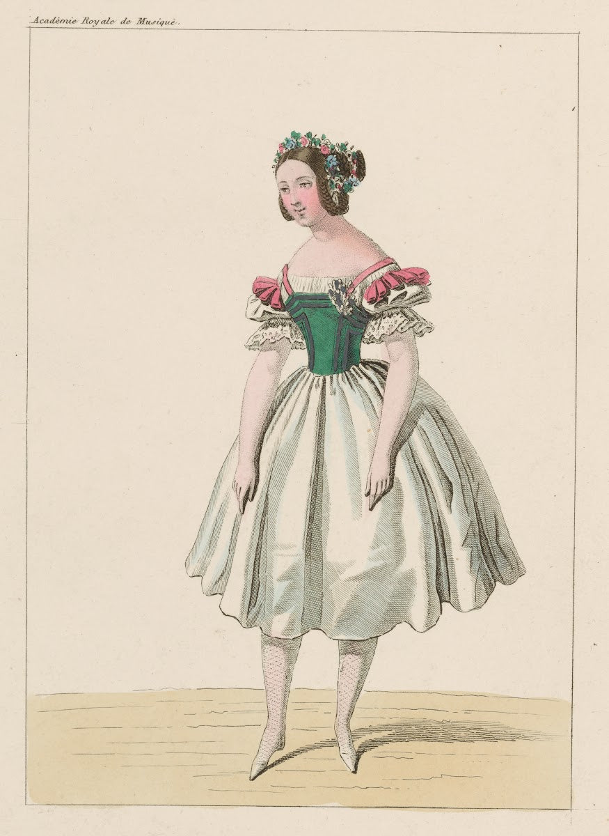 Costume de Melle Fanny Essler sic rôle de Lauretta dans La tarentule Ballet Acad