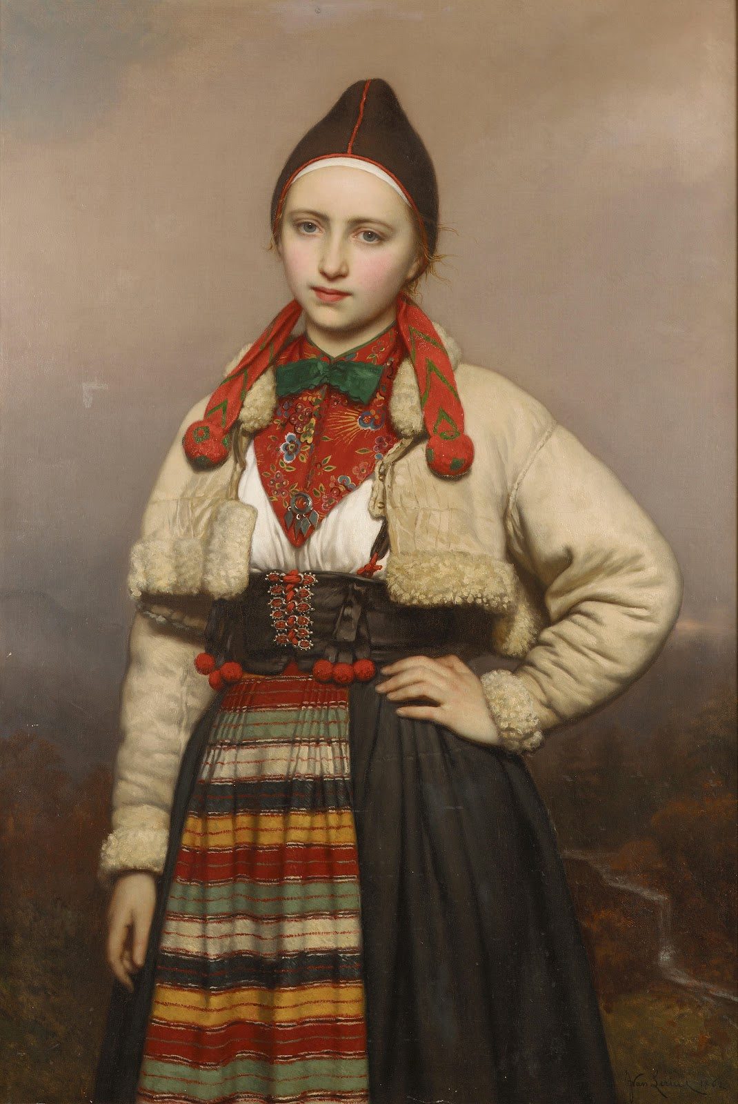 Jeune fille de la paroisse de Rattvik dans Dalarne Suède 1862