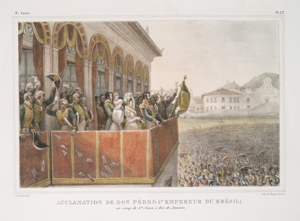Acclamation de Don Pédro I er Empereur du Brésil au camp de Santa Anna à Rio de
