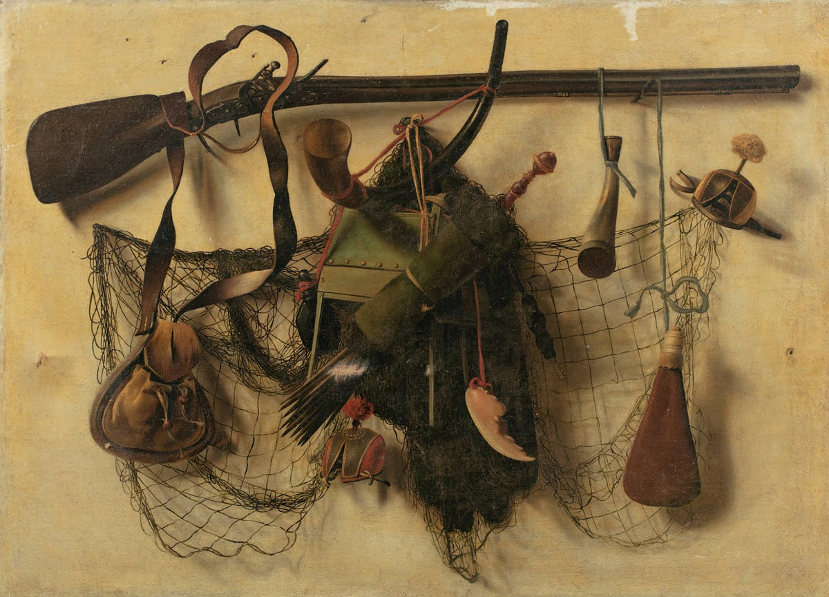 Still life with falconry instruments