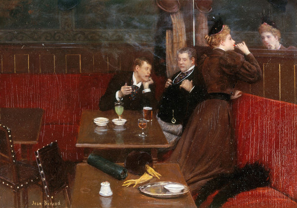 Trois personnages dans un café 1890