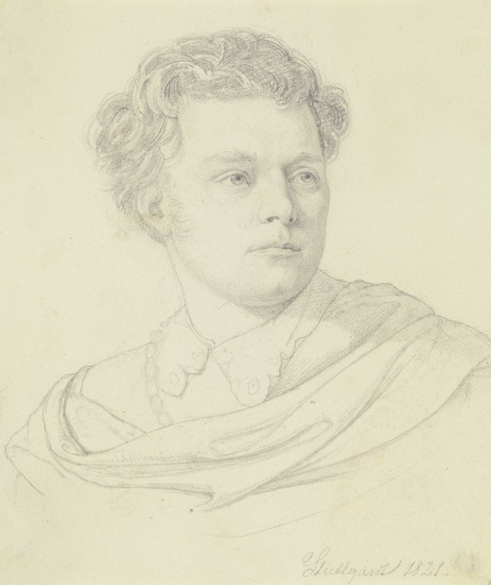 Bildnis des Stuttgarter Hofschauspielers Friedrich Mevius 1821
