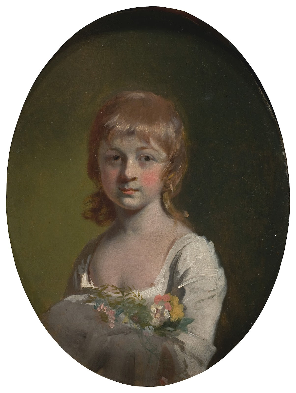 Girl with a Bouquet of Flowers ca 1772