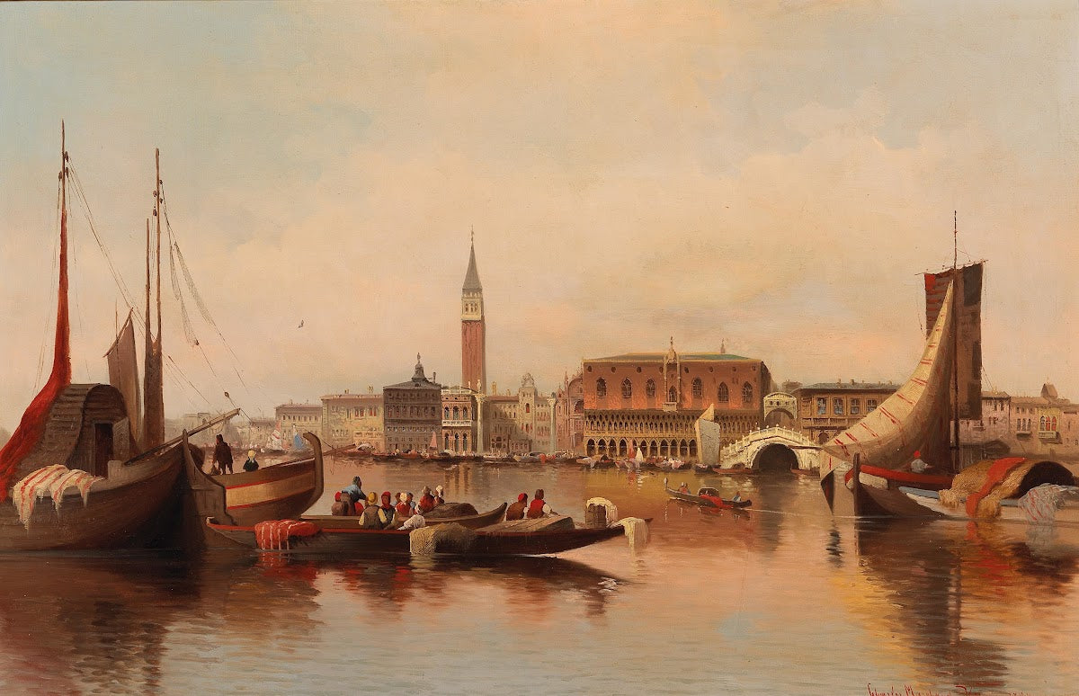 Venetian Scene With View Of St Marks Square