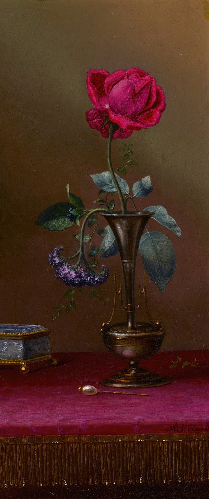 Red Rose and Heliotrope in a Vase Requited and Unrequited Love circa 1871 1880
