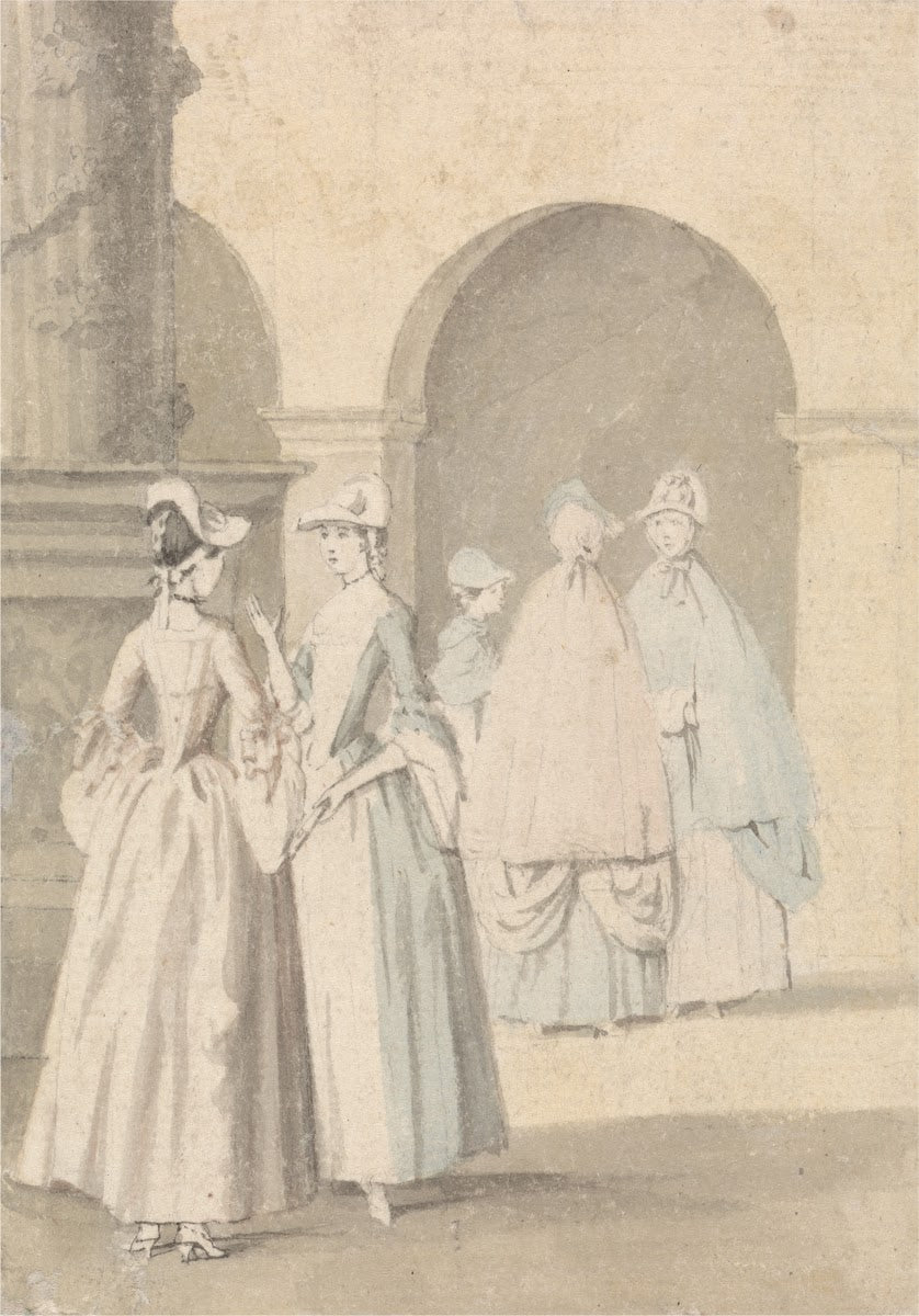 Ladies Beside a Column and Arcade