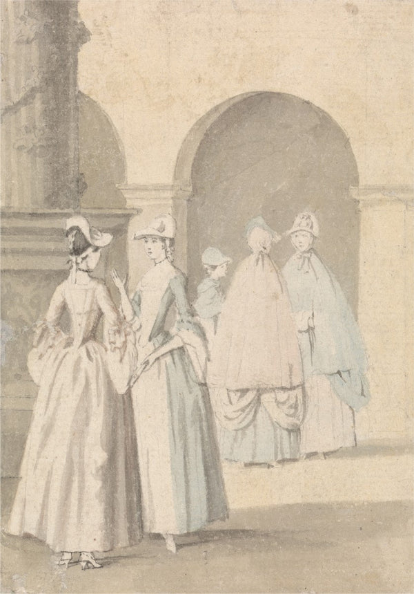 Ladies Beside a Column and Arcade