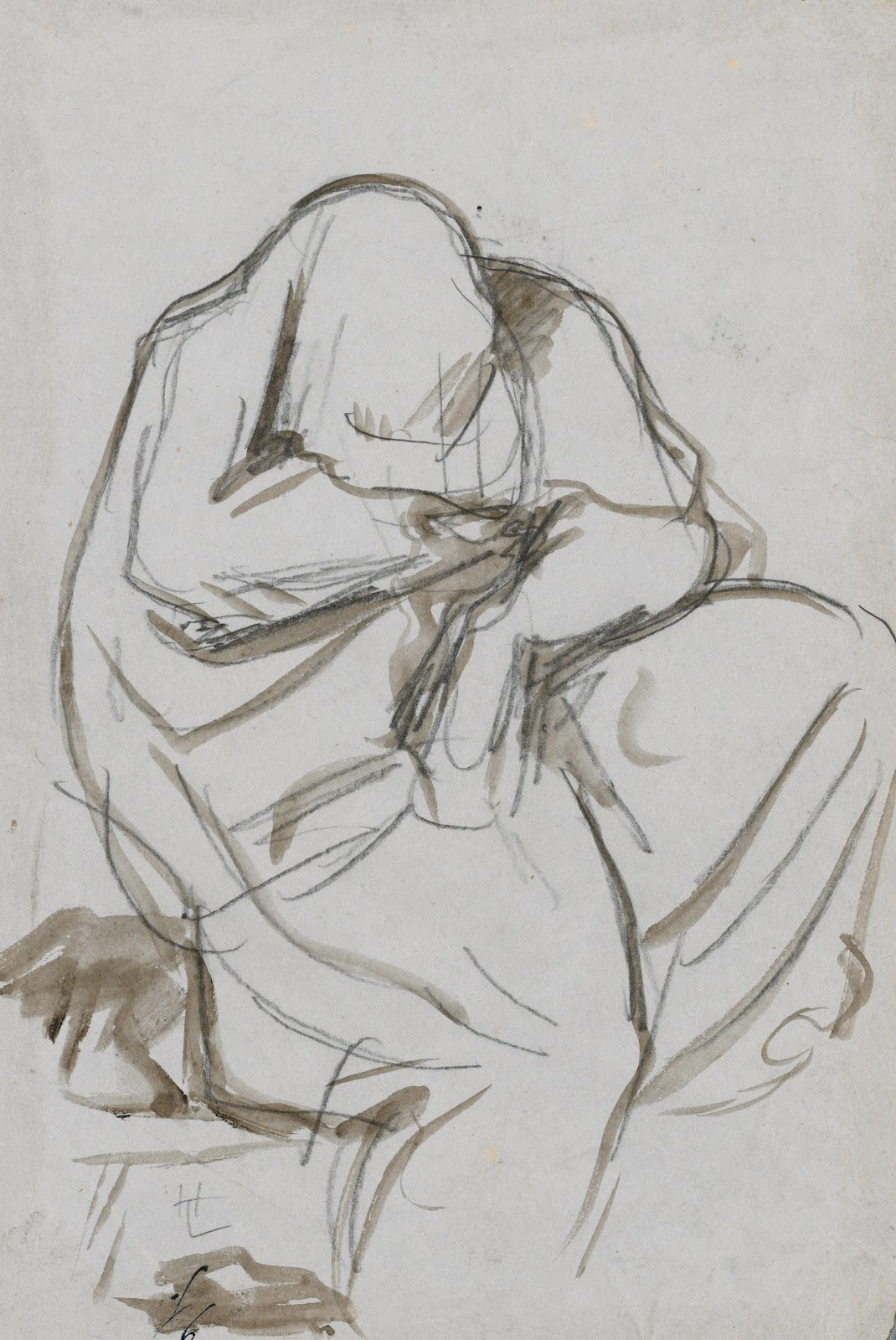 Draped Lamenting Figure 19th century