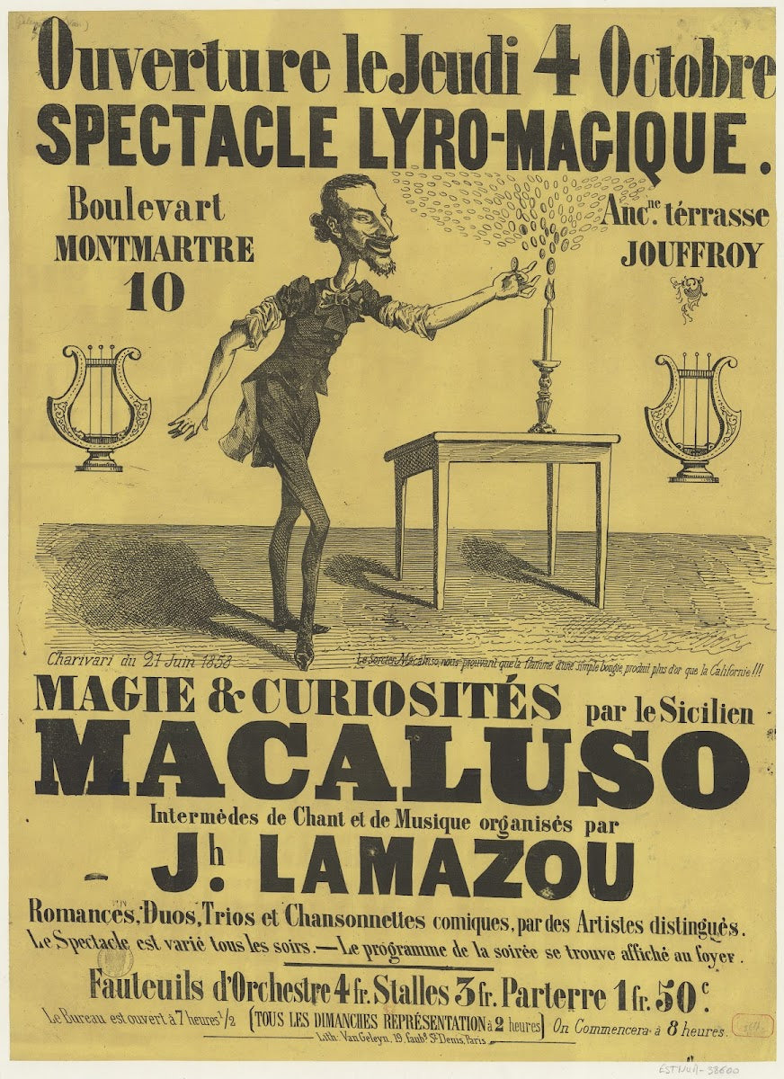 Magie  curiosités par le sicilien Macaluso 1858