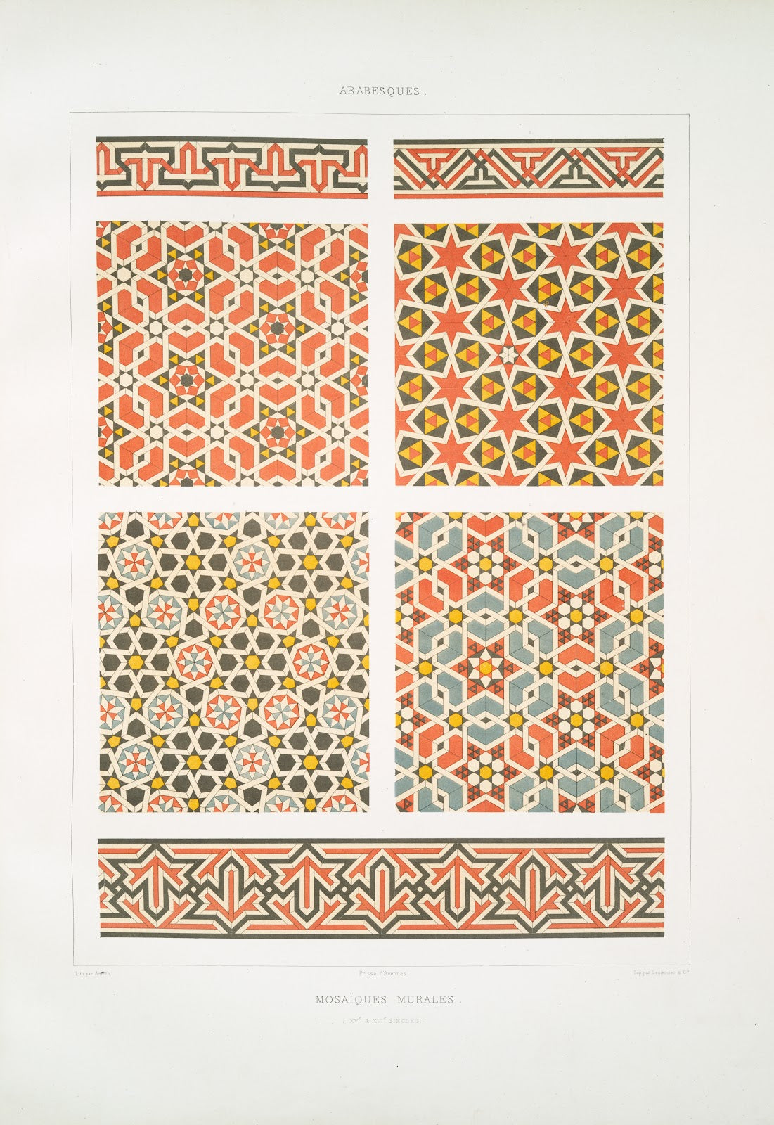 Arabesques mosaïques murales XVe  XVIe siècles 1877