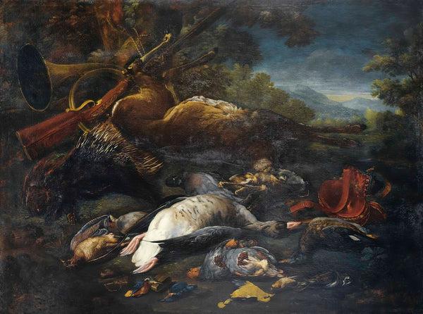 Still Life With HuntingTrophies And A Porcupine