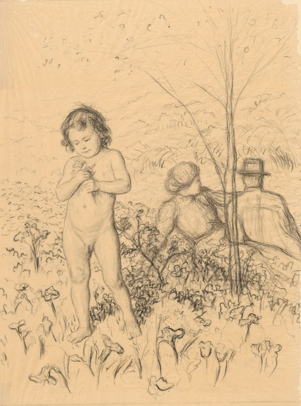 Naked boy in the garden 1900