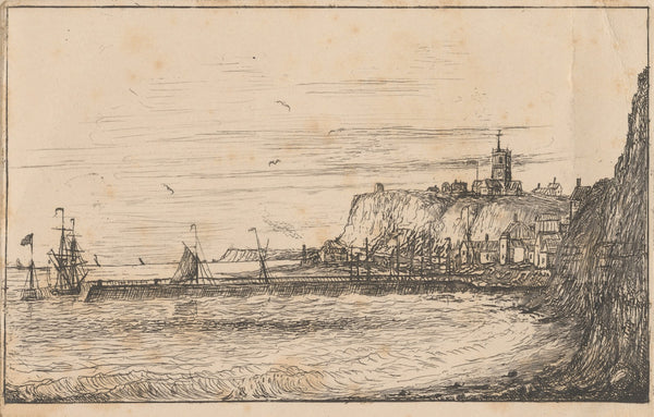 Harbour Scene with Town