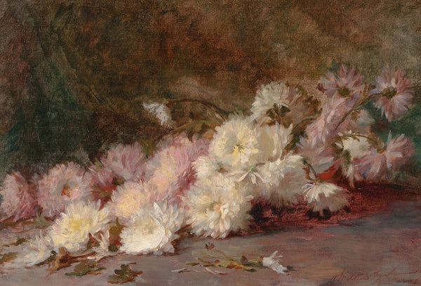 Still Life of Pink and White Chrysanthemums 1888