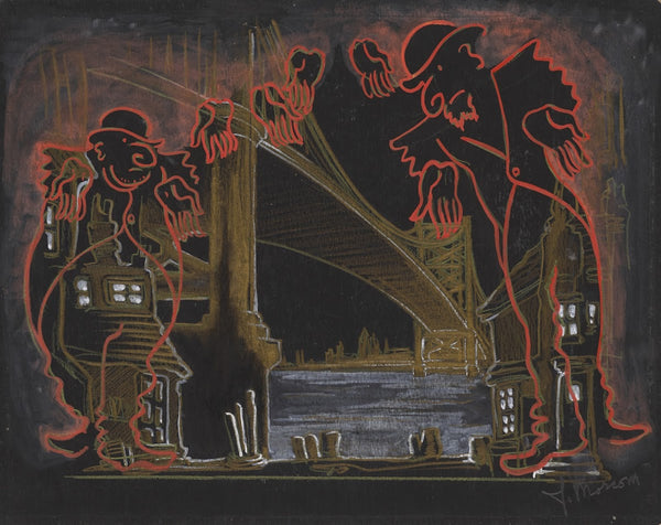 Vaudeville Tramps and Disembodied Hands over Bridge and Hudson River 1934 1943