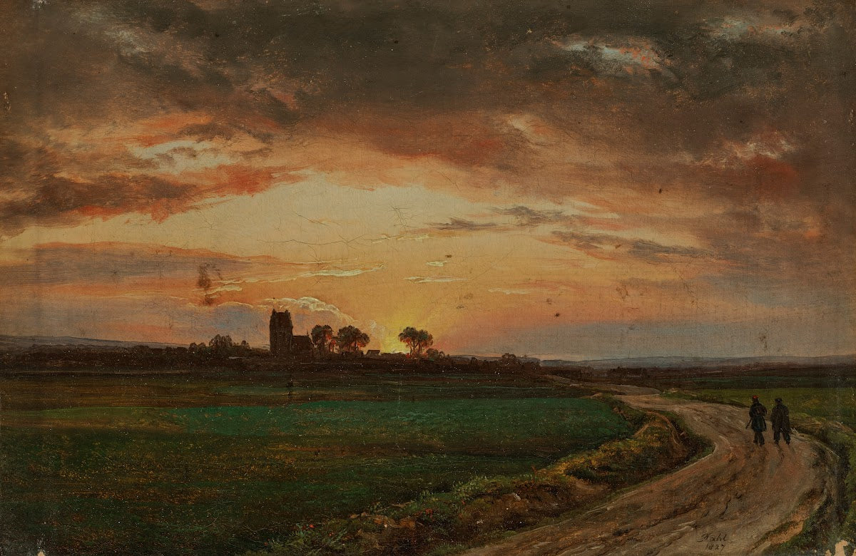 Landscape near Lippe at sunset 1827