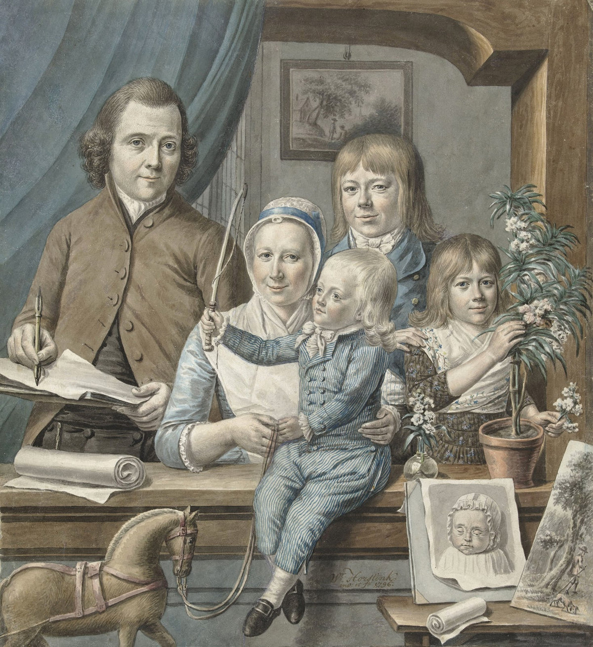 De kunstenaar zelf en zijn gezin 1796