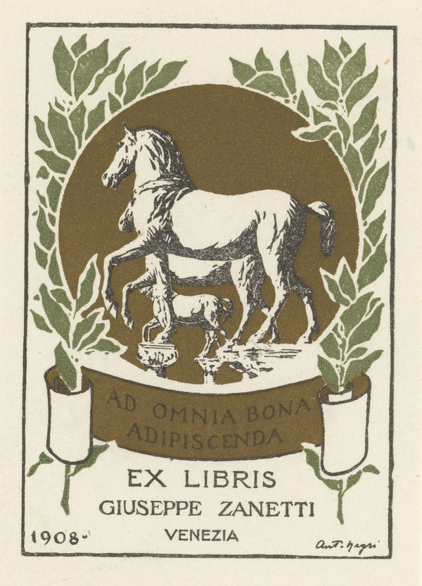 Ex libris van Giuseppe Zanetti 1908