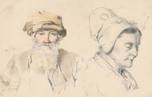 Study of Old Man and Woman