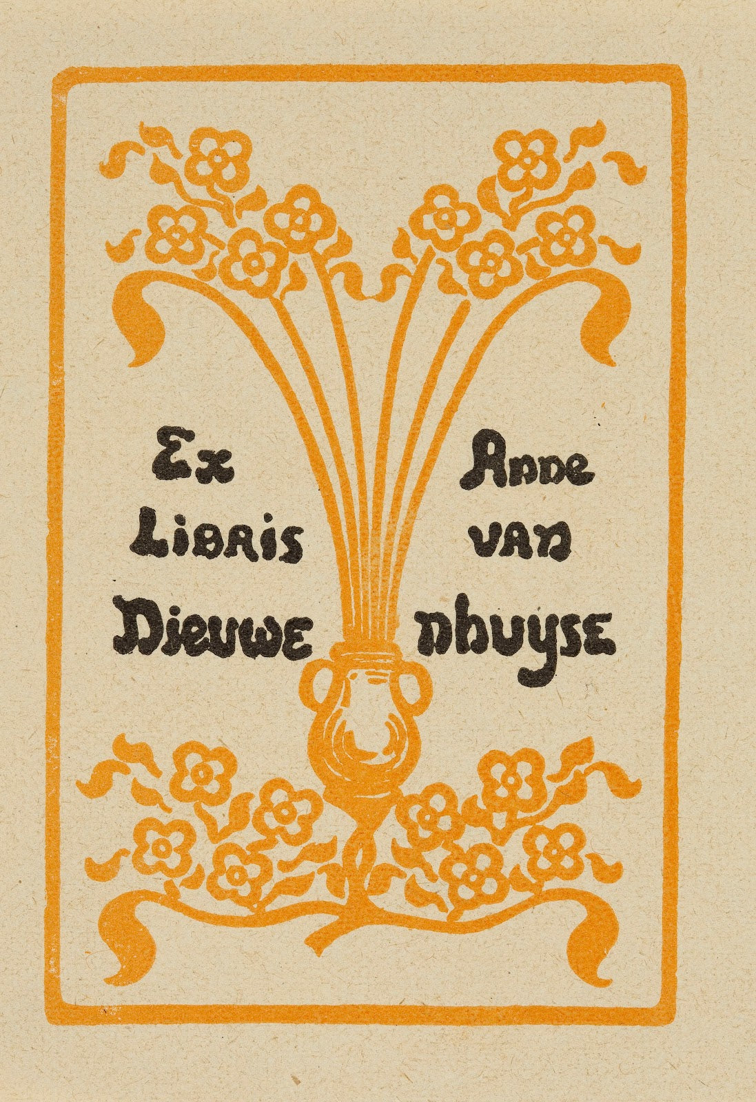 Bookplate of Anne van Nieuwenhuyse 1900 1910