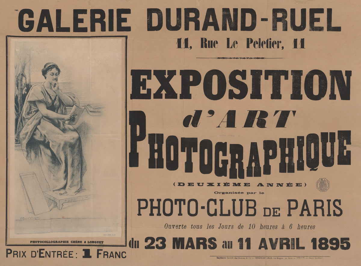 Galerie Durand Ruel Exposition dart photographique deuxième année 1895