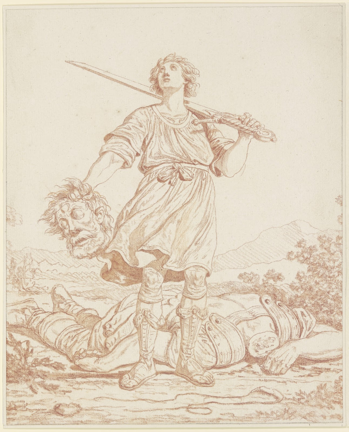 David als Sieger über den Riesen Goliath