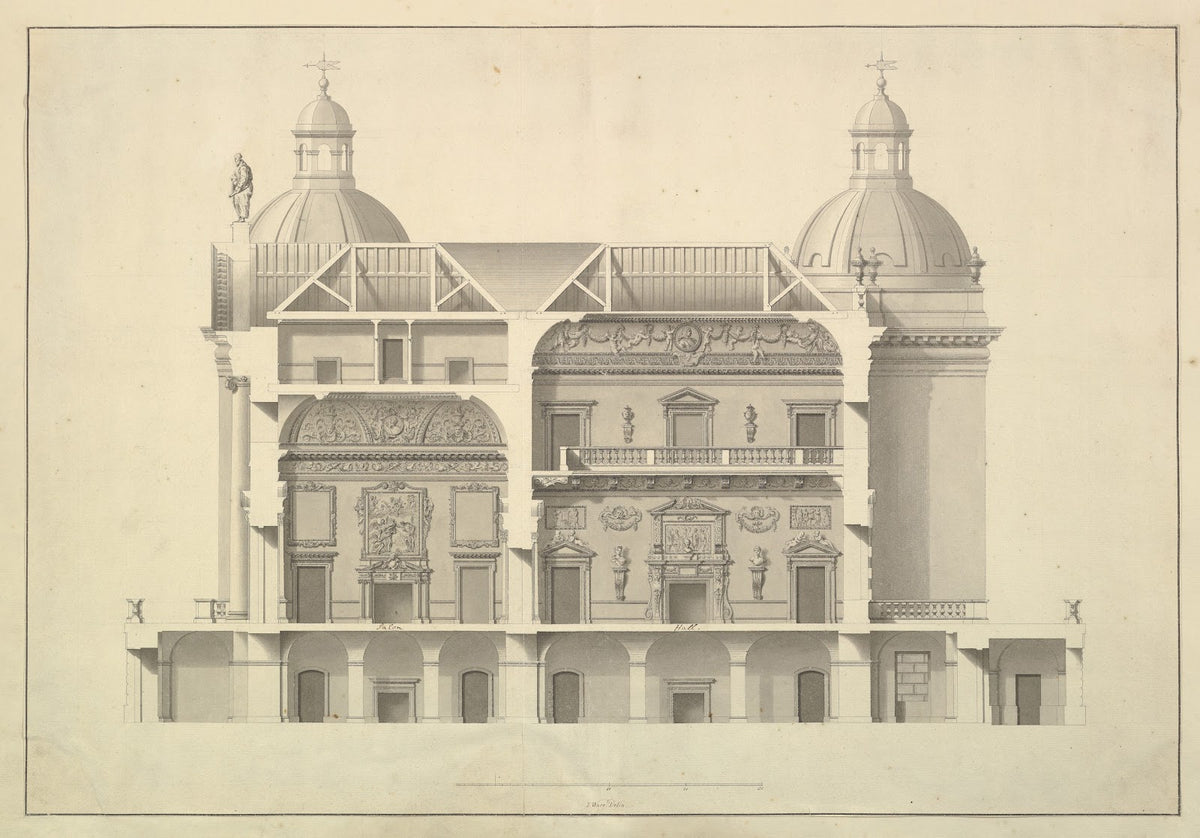 Transverse Section Houghton Hall Norfolk 1735