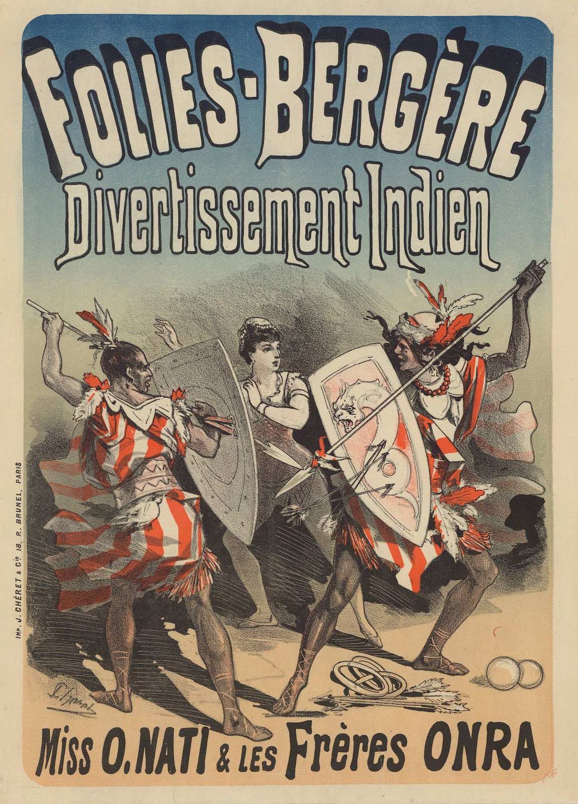 Folies Bergère Divertissement indien Miss O Nati et les frères Onra 1879