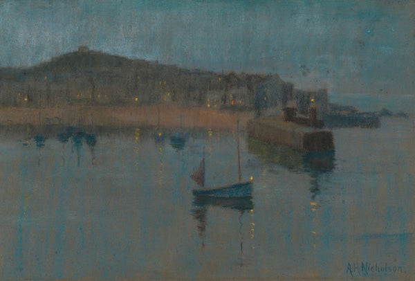 A harbour view at dusk