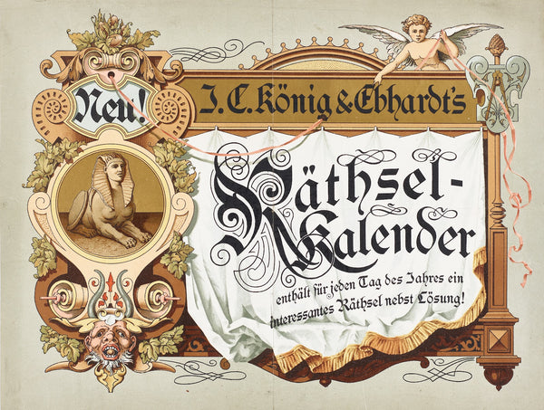 Publicity for the Riddle Calendar of the Printer JC König  Ebhardt