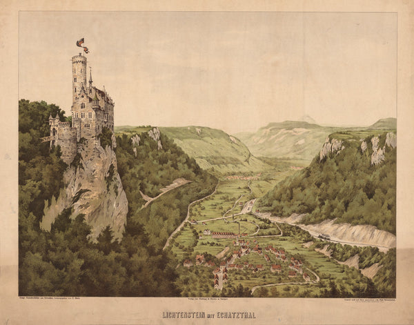 Lichtenstein Castle With Echaz Valley 1905