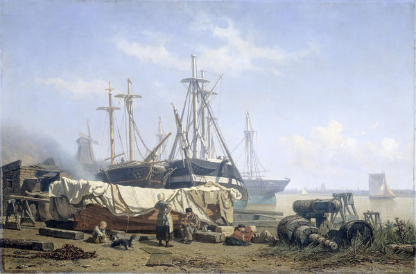 Midday break at a Shipyard on the Maas 1865   1867