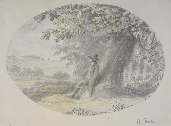 Landscape with seated man 18th century
