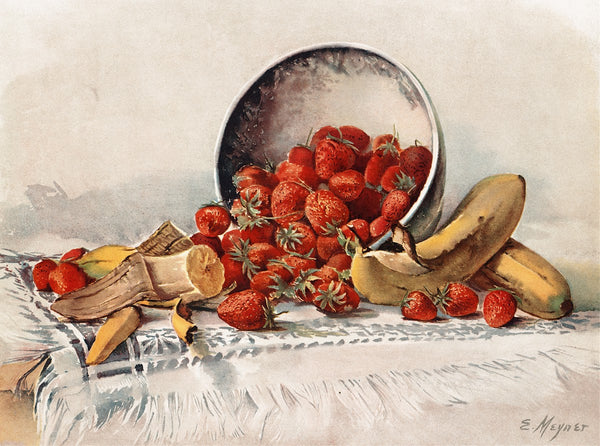 Strawberries and Bananas in a Basket ca 18611897