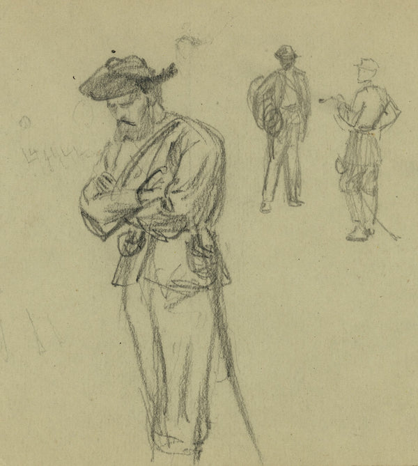 Three figure studies of soldiers 1860 1865