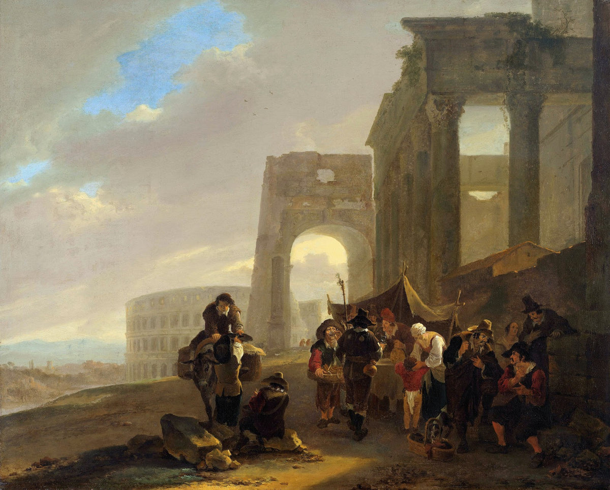 Street Scene Placed among Roman Ruins 1640   1652