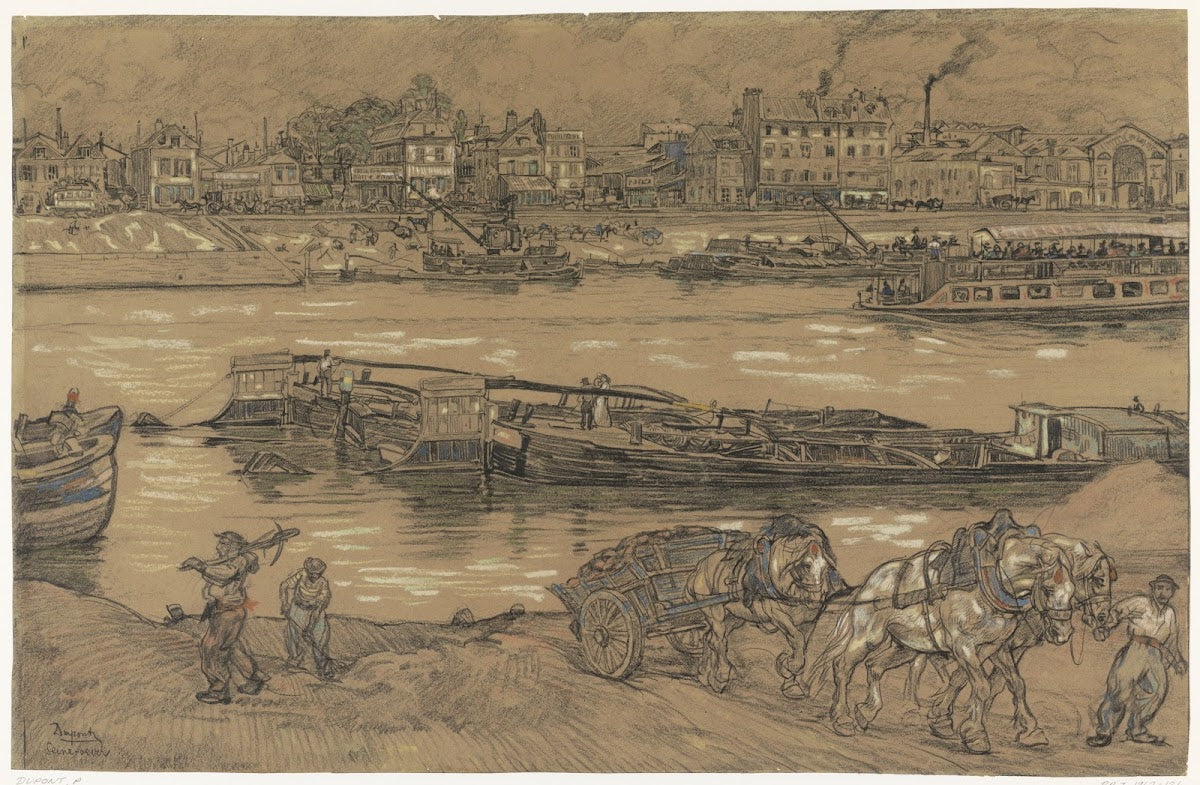 Gezicht op de oever van de Seine 1880 1911