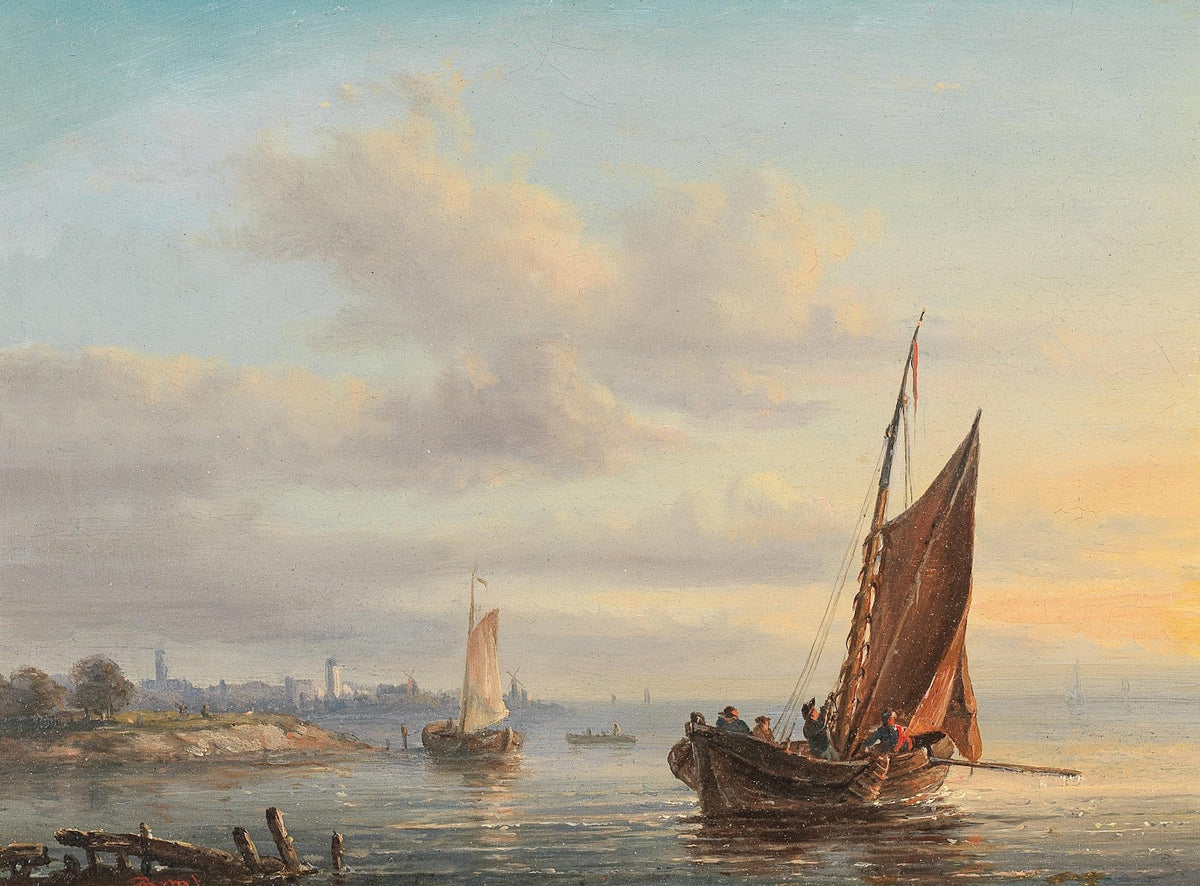 Sail Boats before a Dutch Coast