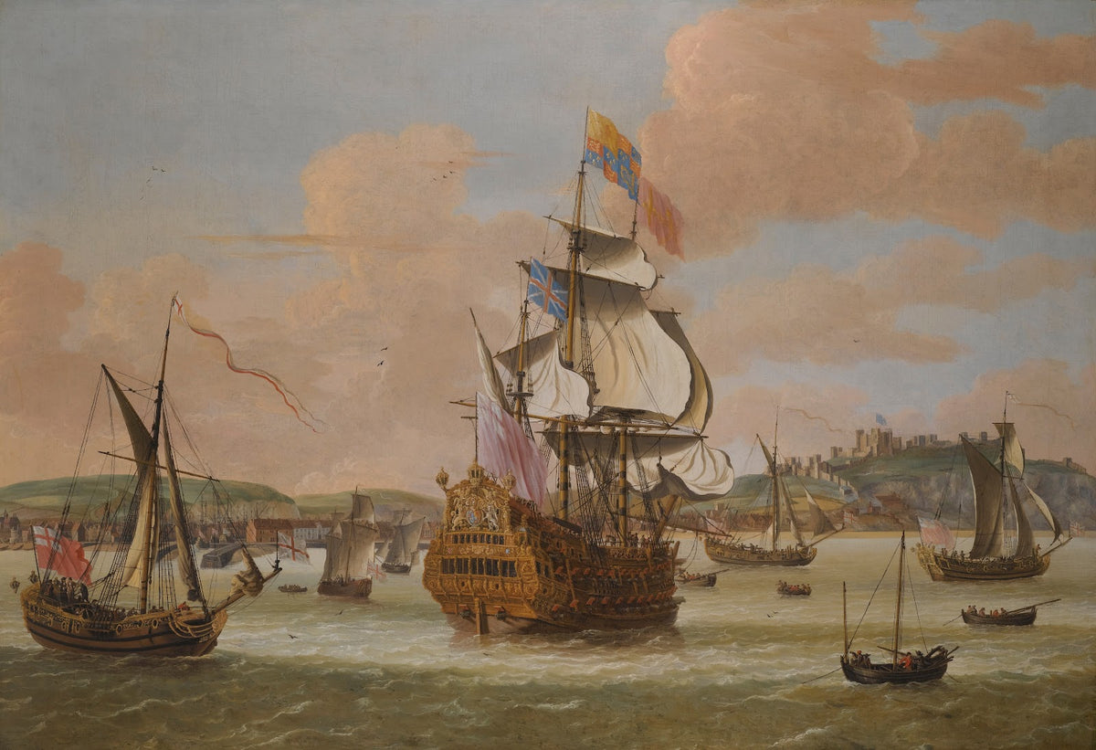 Charles Ii And James Duke Of York On BoardHMS Triumph With Three Royal Yachts Of