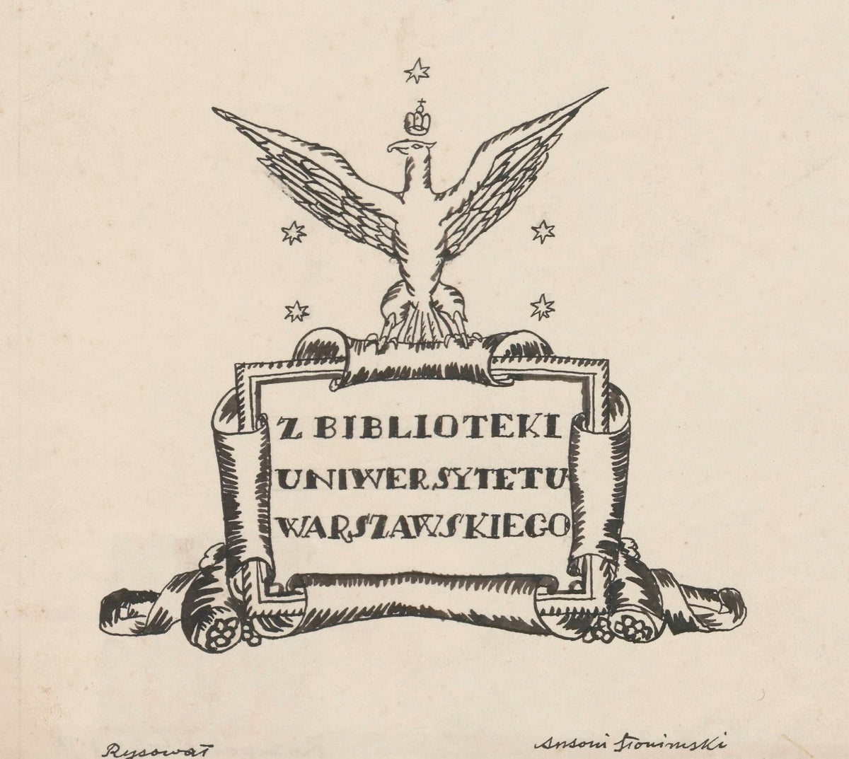 Design for aBookplate of the University of Warsaw Library 1916