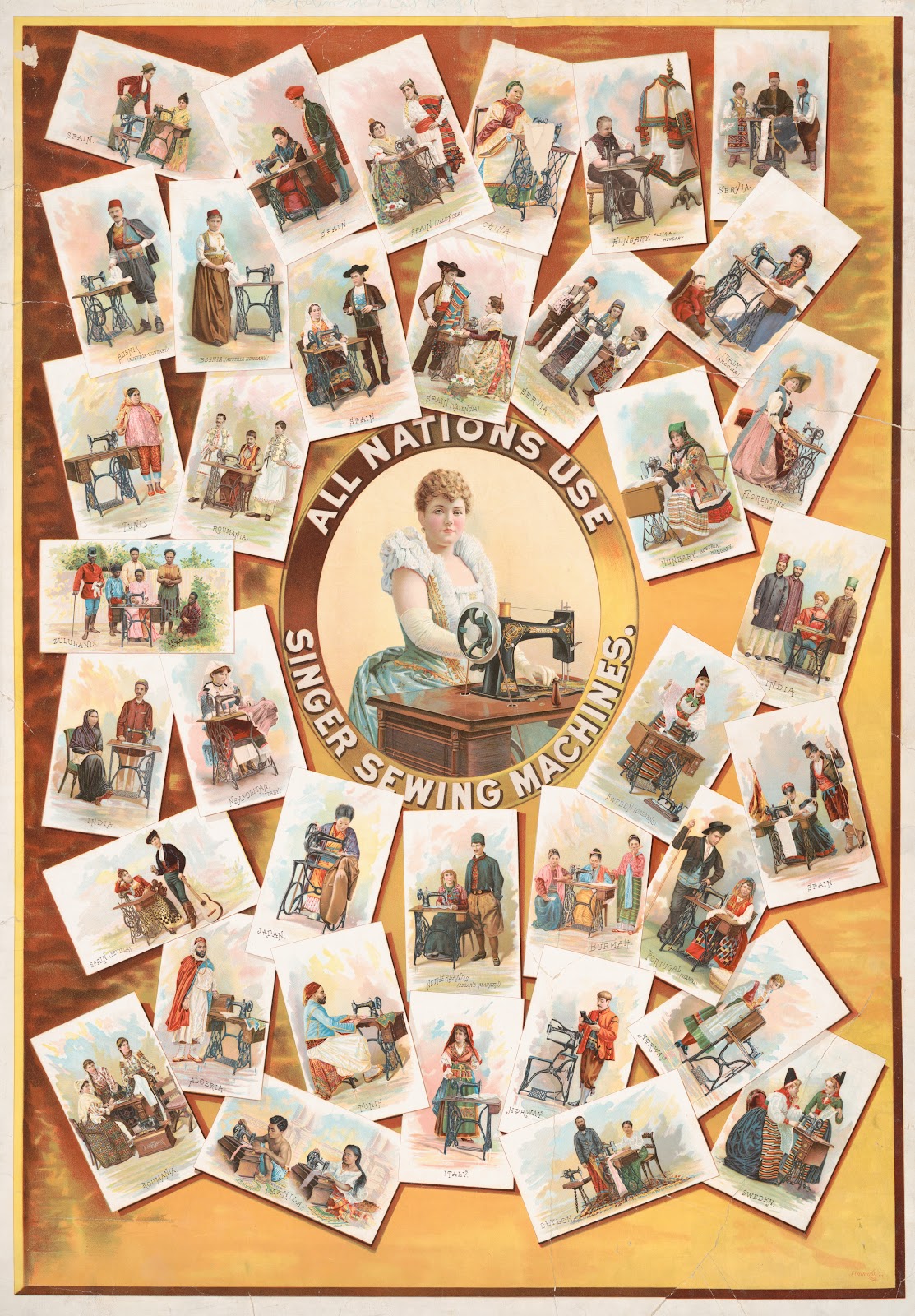 All nations use Singer sewing machines 1892