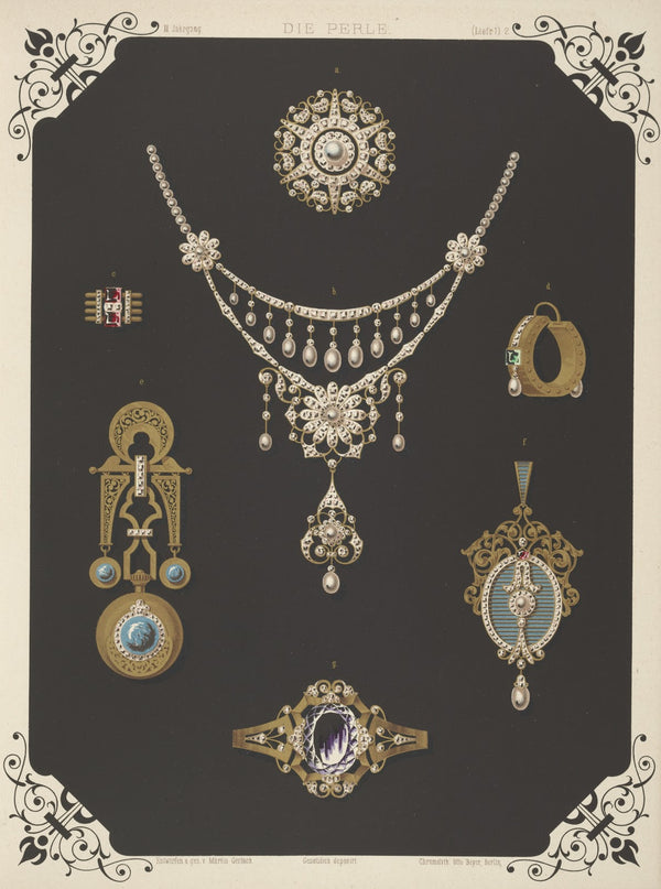 Ii Jahrgang Liefr I 2 Seven Designs For Jewelry Including Necklace With Pearls A