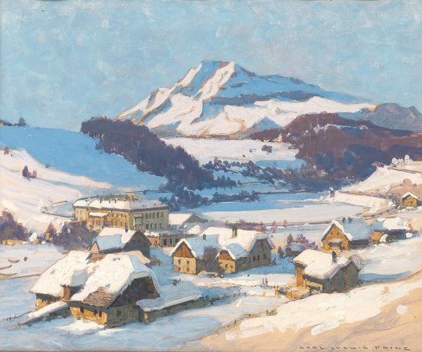 Wienerbruck and Ötscher mountain at snow
