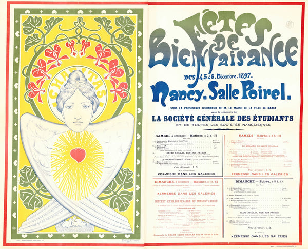 Fêtes de bienfaisance des 4 5  6 décembre 1897 Nancy salle Poirel 1897
