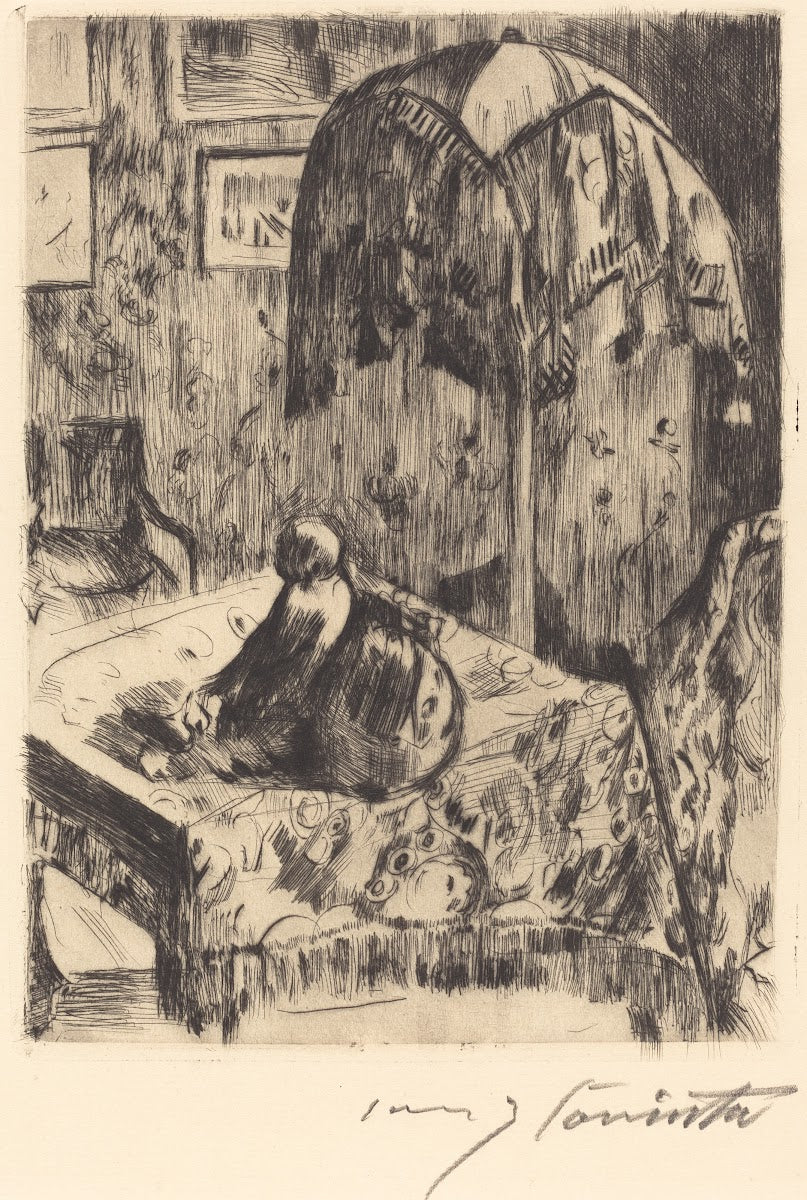 Interior with Floor Lamp Interieur mit Stehlampe 1916