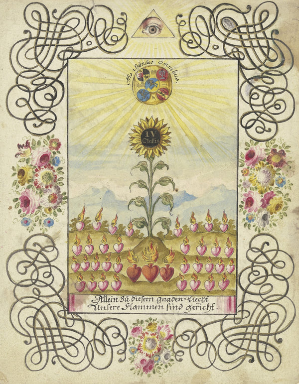 Sonnenblume mit Goldaufschrift