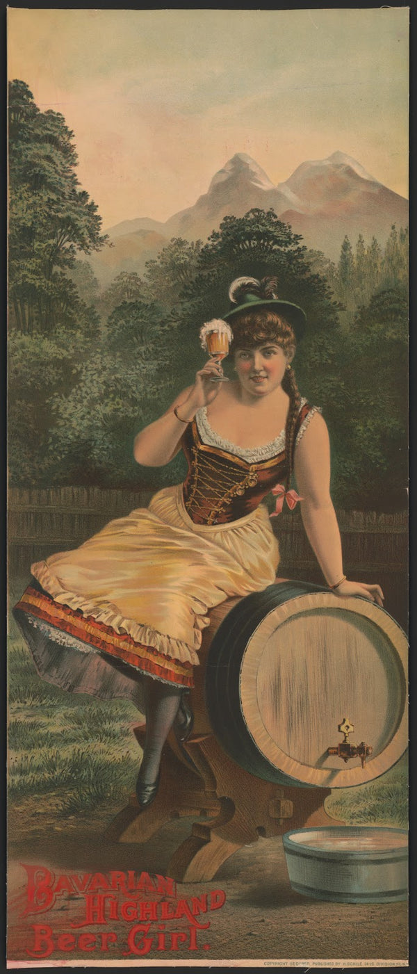 Bavarian highland beer girl 1886